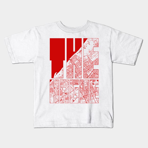 The Hague, Netherlands City Map Typography - Oriental Kids T-Shirt by deMAP Studio